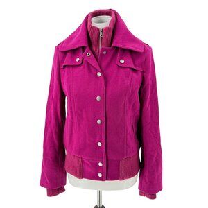 New York & Company Womens Fuchsia Wool Blend Jacket Size S